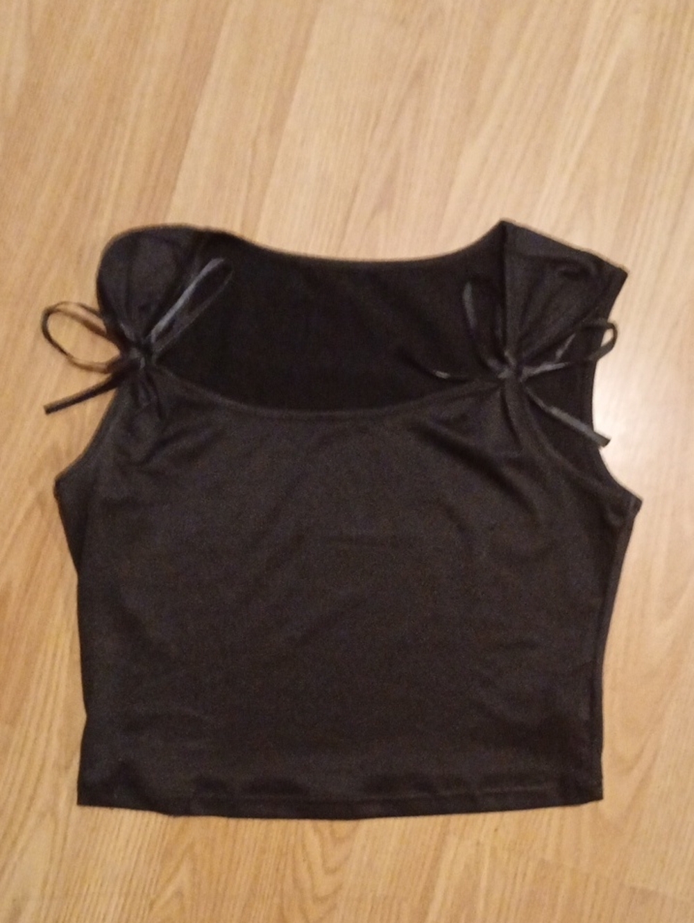 Black Tie-Shoulder Women's Tank Top - Classic Black